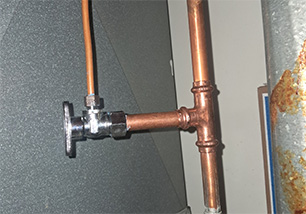 pipe that was leaky, but is now fixed and replaced