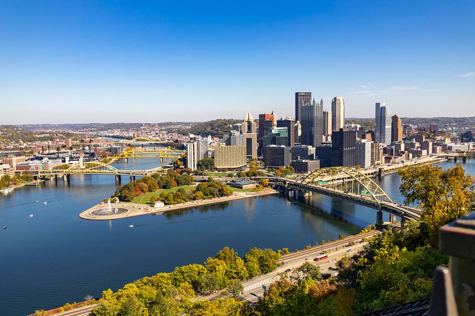 West View Water Authority view of Pittsburgh PA